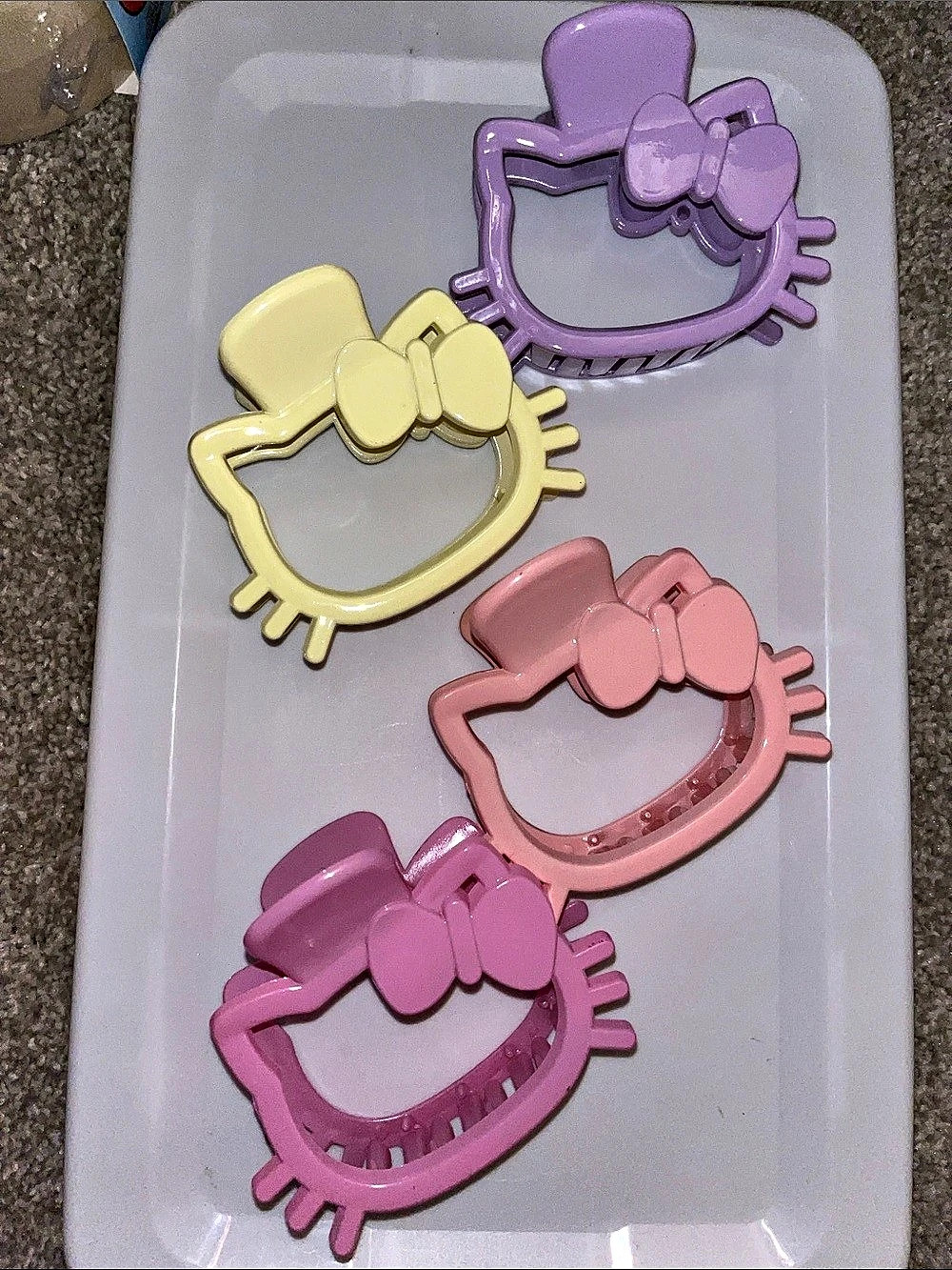 Bow Claw Hair Clips Set of 4 in Pink & Purple